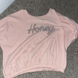 size small, words honey on front